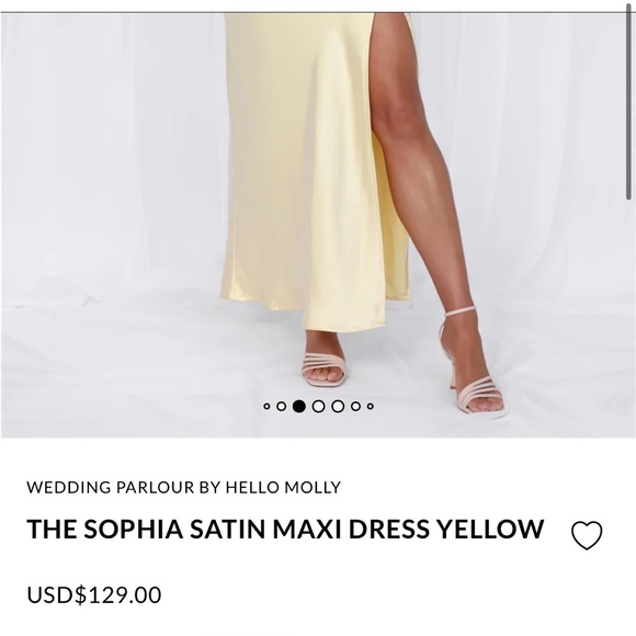 THE SOPHIA SATIN MAXI DRESS YELLOW by Hello Molly - Picture 4 of 9
